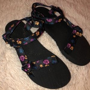 Teva Floral Print Sandal Velcro Straps